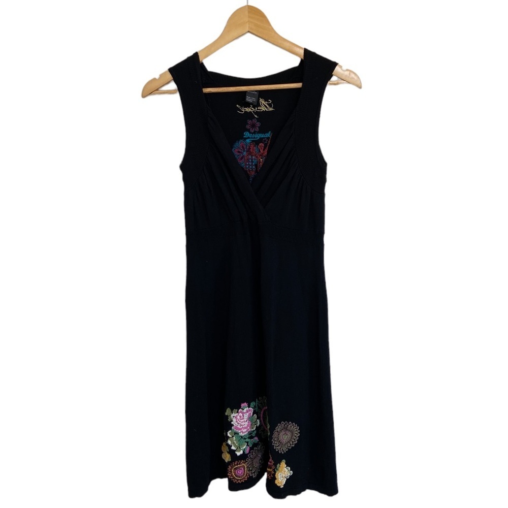 DESIGUAL Embroidered A-Line Sleeveless Dress
